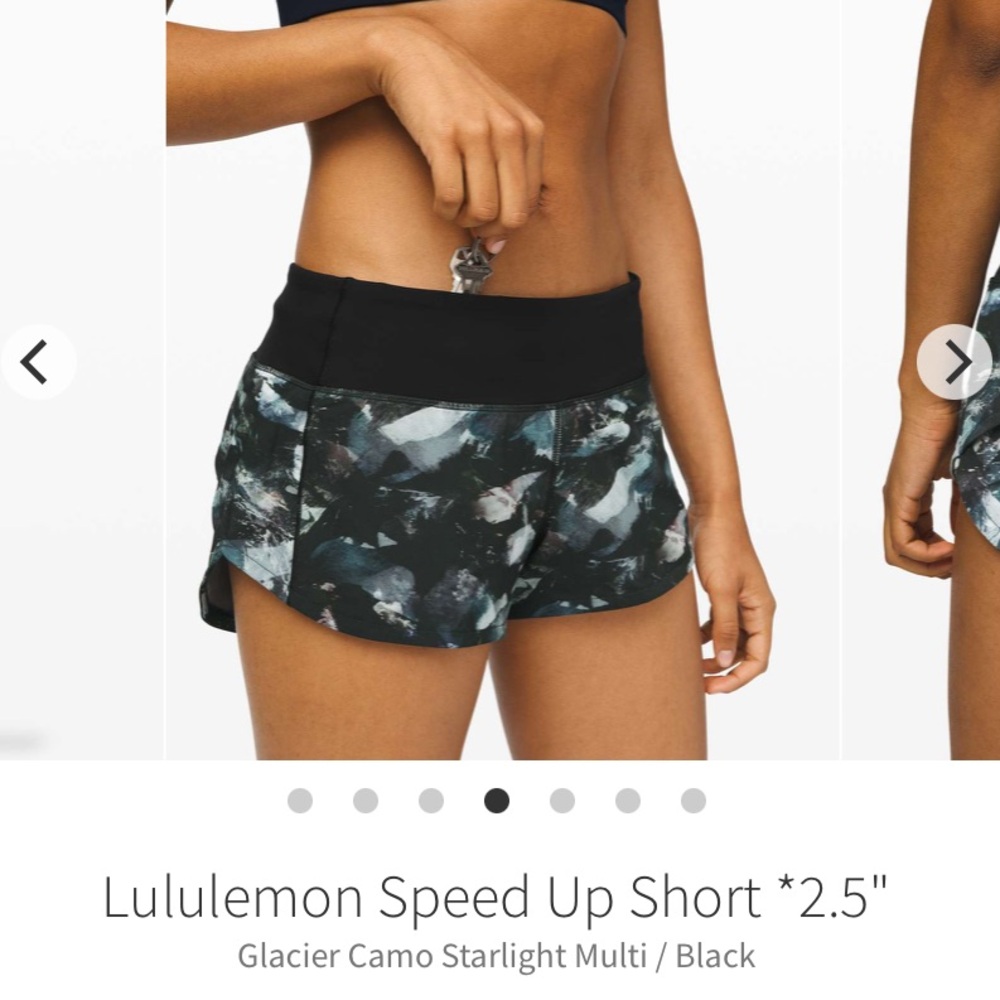 Lululemon Athletica Glacier Camo Starlight Multi Black Shorts